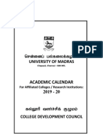 Madras University Academic-Calendar-2019-20