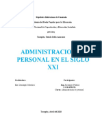 Administracion de Personal en El Siglo XXI