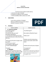 Lesson Plan Mapeh 8-Physical Education: A. Preliminary Activities