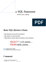 Basic SQL Statement: Tructure Uery Anguage