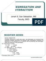 Gene Segregation and Interaction: Jonah S. San Sebastian, MS Faculty, BSD