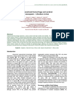 Subarachnoid Hemorrhage and Cerebral Vasospasm - Literature Review