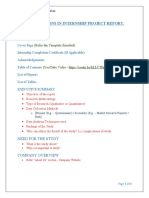 Main Sections in Internship Project Report