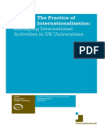 The Practice of Internationalisation - Managing International Activities in Uk Universities