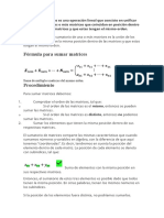 Fórmula para Sumar Matrices: Suma de Múltiples Matrices Del Mismo Orden