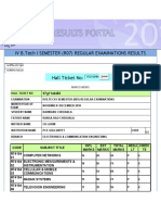 Iv B.Tech I Semester (R07) Regular Examinations Results: Marks Memo