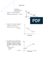 X and y Are Related by The Equation: Linear Law Paper 1