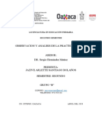 Observacion Y Analisis de La Practica Escolar: Licenciatura en Educación Primaria Segundo Semestre