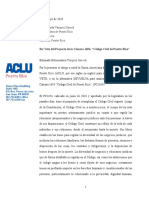 Postura ACLU PR Sobre CC para Hon Gobernadora de PR