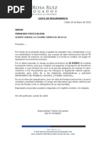 Carta de Requerimiento