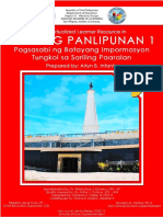 Contextualized Learner Resource in Araling Panlipunan 1 Pagsasabi NG Batayang Impormasyon v2.1