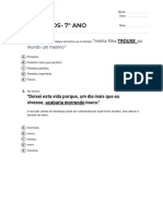 Quiz - QUIZ - VERBOS - 7° ANO PDF