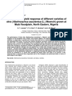 Soil Status and Yield Response of Different Varieties of Okra (Abelmoschus Esculentus (L.) Moench) Grown at Mubi Floodplain, North Eastern, Nigeria