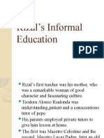 Rizal's Informal Education