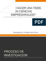 Como Hacer Una Tesis en Ciencias Empresariales