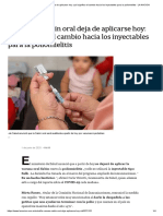 La Vacuna Sabin Oral Deja de Aplicarse Hoy - Qué Significa El Cambio Hacia Los Inyectables para La Poliomielitis - LA NACION