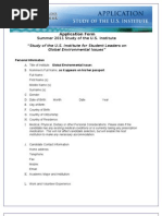 Application Form: Summer 2011 Study of The U.S. Institute