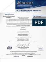 Certificado Celda de Transformador PDF