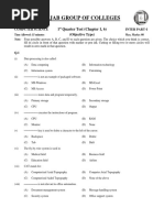 Punjab Group of Colleges: 1 Quarter Test (Chapter 1, 6)