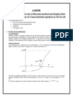 LAB#08: Implementation of Code of Bisection Method and Regula-Falsi Method For Solution of Transcendental Equations in MATLAB