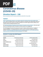 Coronavirus Disease (COVID-19) : Situation Report - 136