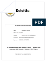 An Industrial Attachment Report Submitted in Partial Fulfillment of The Requirements of The University of Zimbabwe's HBSCT Degree