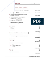 3 Rectilinear Motion: Pages 41-43 Exam Practice Questions