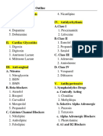 Cardiovascular Drugs Outline