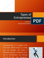 Types of Entrepreneur: Prepared by Mounika Ramachandruni