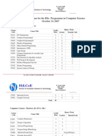 Hilcoe: Revised Curriculum For The Bsc. Programme in Computer Science October 24 2007