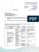 Letter To Lab For Testing of 10mm & 20mm Coarse Aggregate