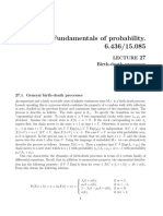 Fundamentals of Probability. 6.436/15.085: Birth-Death Processes