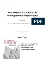 MOD001085 & MOD00186 Undergraduate Major Project: An Introduction To Business Research