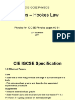 Forces - Hookes Law: Cie Igcse Physics