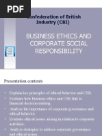 Business Ethics and Corporate Social Responsibility: Confederation of British Industry (CBI)