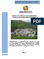 Perfil de Proyecto de Inversión Pública de Saneamiento Basico