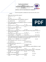 First Periodical Test in Mathematics Grade 10