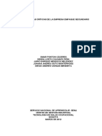 Informe Tareas Criticas para El Empresa Empaque Secundario