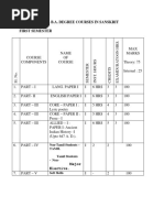 B.A. Degree Courses in Sanskrit First Semester: Non-Tamil Students - Tamil Tamil Students - Non