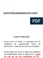 Interpretação Do Custo Reduzido (Reduced Cost)