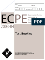 Michigan Final Test Booklet