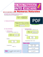 Operación de División de Naturales para Quinto de Primaria PDF