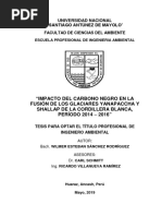 Impacto Del Carbono Negro en La Fusión de Los Glaciares Yanapaccha Y Shallap de La Cordillera Blanca, PERÍODO 2014 - 2016