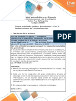 Guía de Actividades y Rúbrica de Evaluación Fase 3 Realizar Informe Del Estudio Financiero