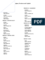 Regions, Provinces and Capitals: Region I - Ilocos Region Iv-A - Calabarzon