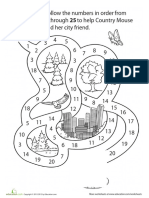 Ollow The Numbers in Order From: 1 Through 25 To Help Country Mouse