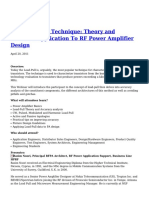 The Load-Pull Technique: Theory and Practical Application To RF Power Amplifier Design