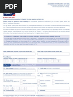 Application Form VAF1E - Academic Visitor Form