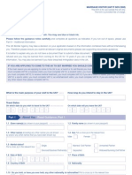 Application Form VAF1F - Marriage Visitor Form