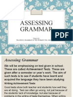 Assessing Grammar: TSLB3182 Teaching Grammar in The Primary Esl Cpassroom